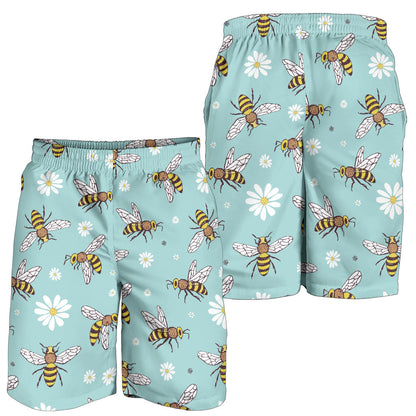 Bee Pattern Print Design BEE010 Mens Shorts
