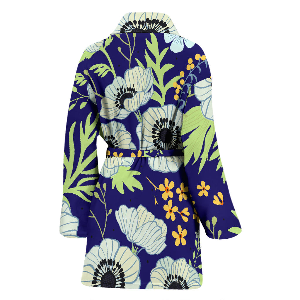 Anemone Pattern Print Design AM06 Women Bathrobe