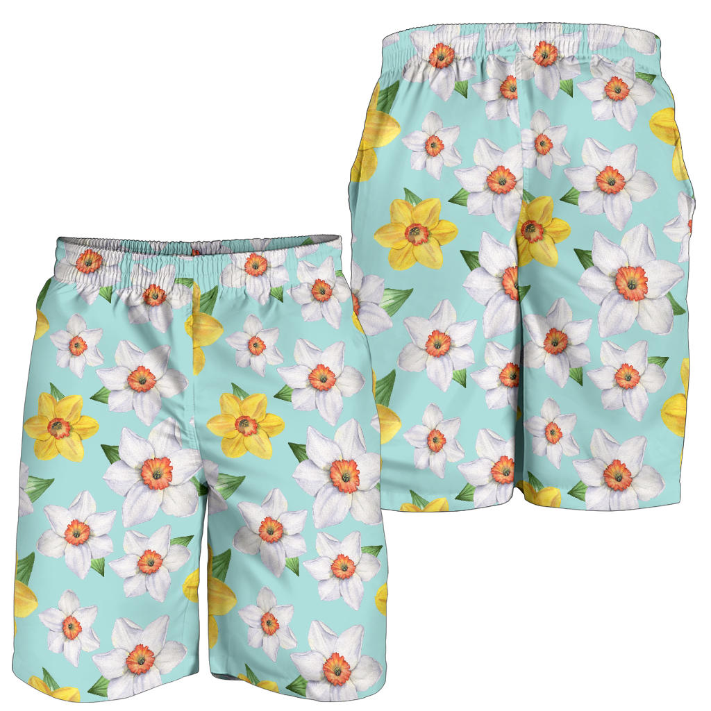 Daffodils Pattern Print Design DF07 Mens Shorts