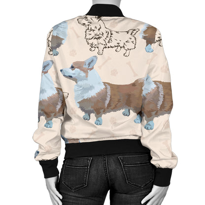 Pembroke Welsh Corgis Pattern Print Design A03 Women's Bomber Jacket