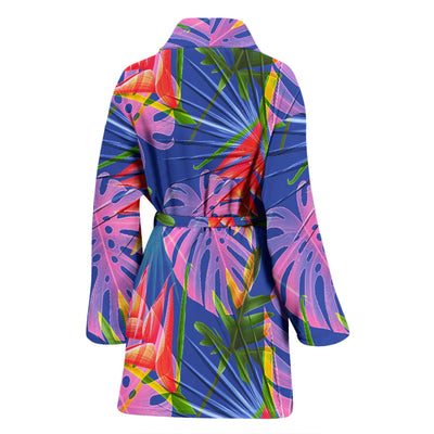 Tropical Flower Pattern Print Design TF025 Women Bathrobe