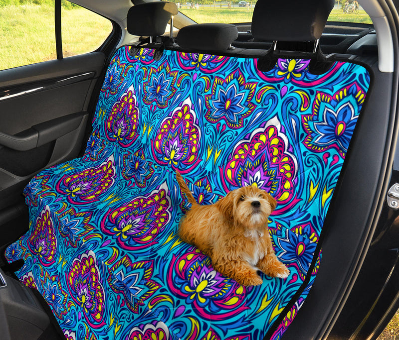 Lotus Boho Pattern Print Design LO010 Rear Dog  Seat Cover