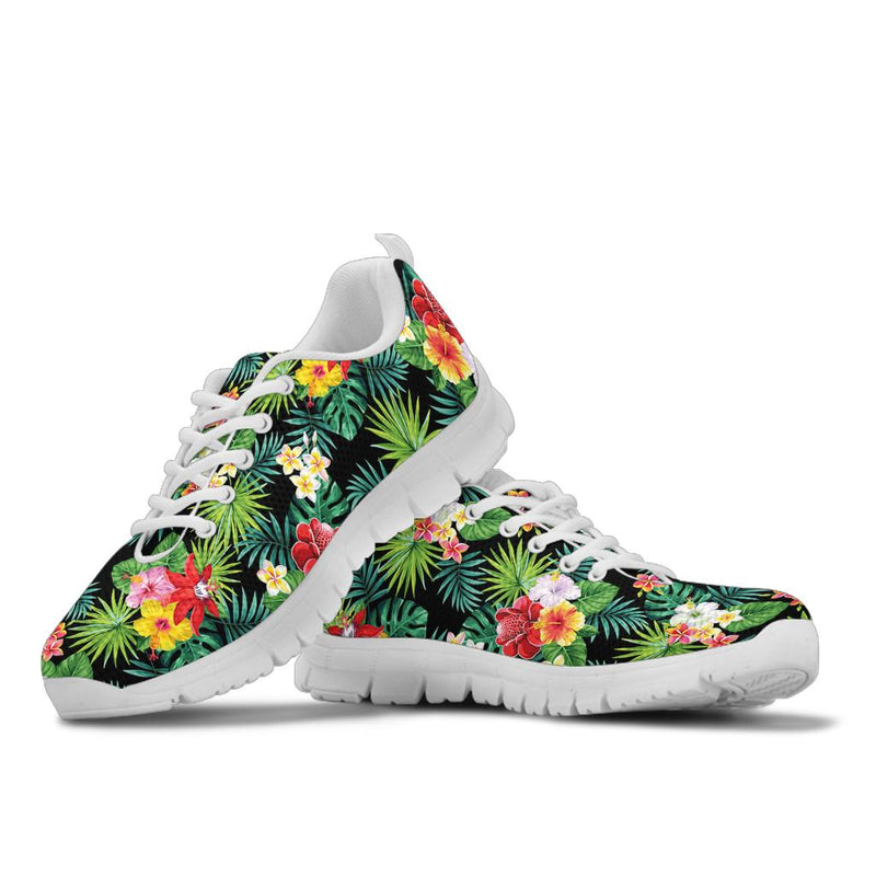 Hibiscus Hawaiian flower tropical Sneakers White Bottom Shoes