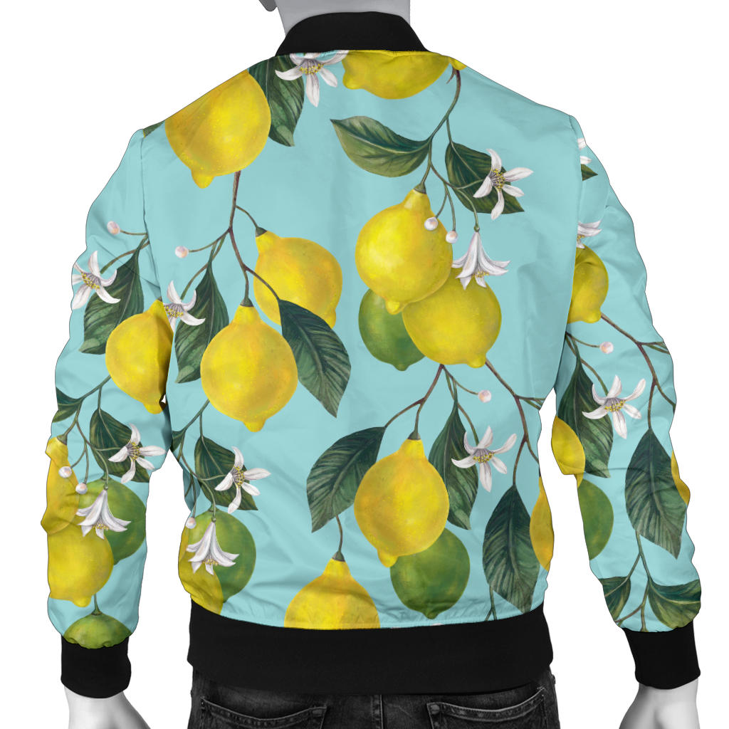 Lemon Pattern Print Design LM05 Men Bomber Jacket