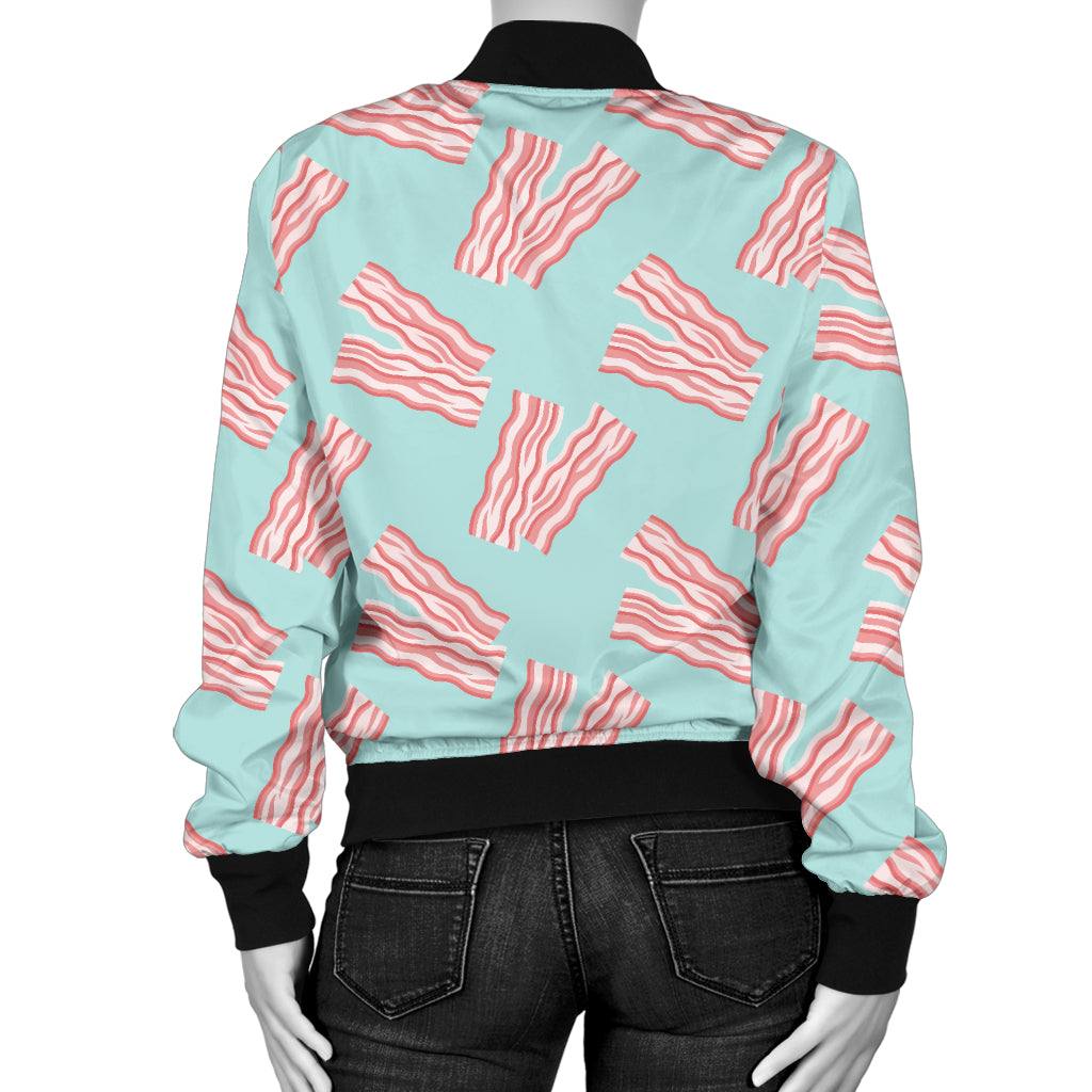 Bacon Pattern Print Design 04 Women's Bomber Jacket