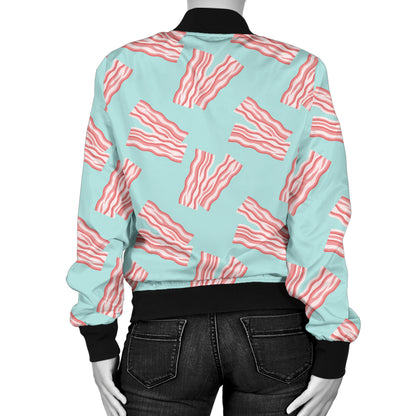 Bacon Pattern Print Design 04 Women's Bomber Jacket