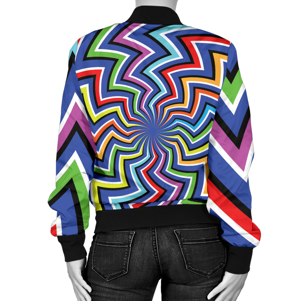 Optical illusion Pattern Print Design A02 Women's Bomber Jacket