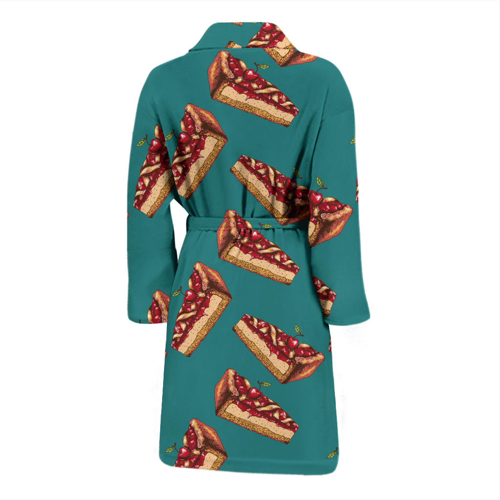 Cheesecake Cherry Pattern Print Design CK03 Men Bathrobe