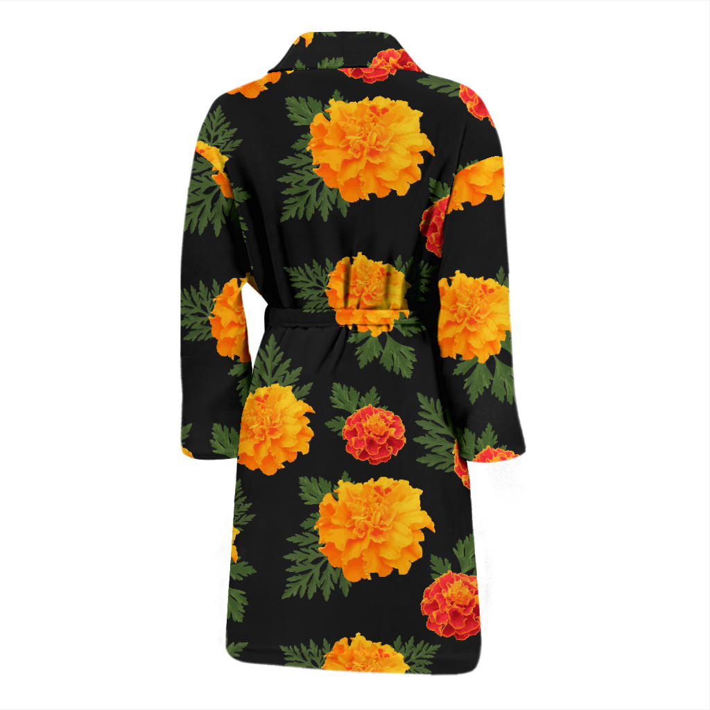 Marigold Pattern Print Design MR05 Men Bathrobe