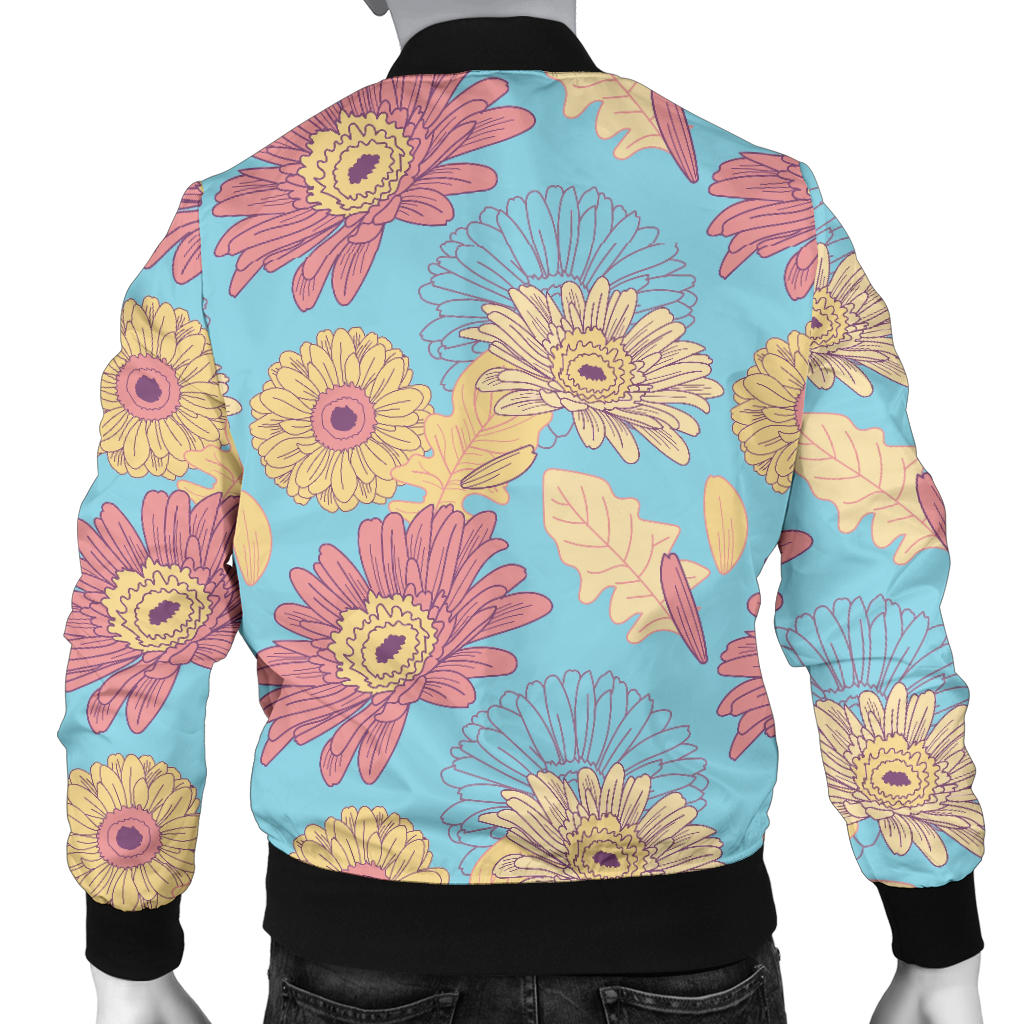 Gerberas Pattern Print Design GB04 Men Bomber Jacket