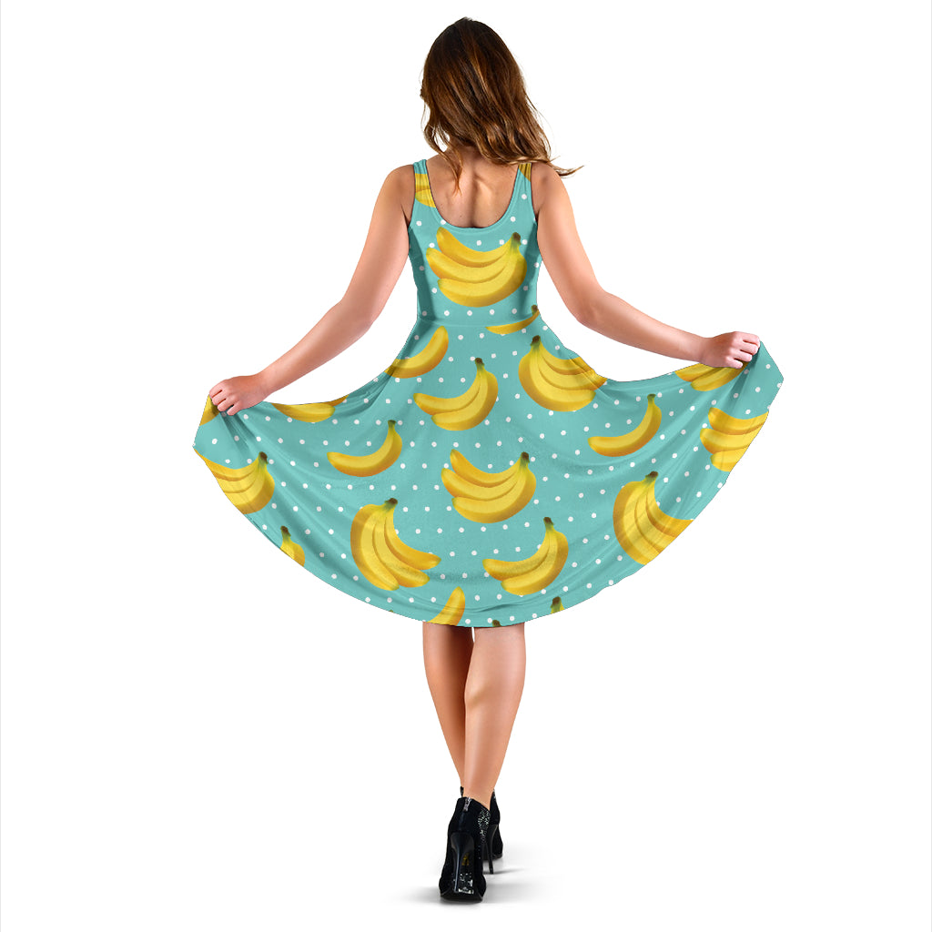 Banana Pattern Print Design BA02 Midi Dress