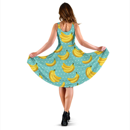 Banana Pattern Print Design BA02 Midi Dress