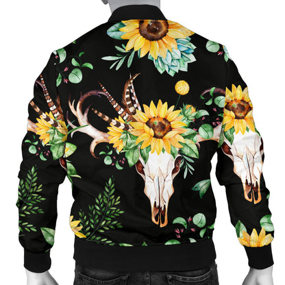 Sunflower Pattern Print Design SF08 Men Bomber Jacket