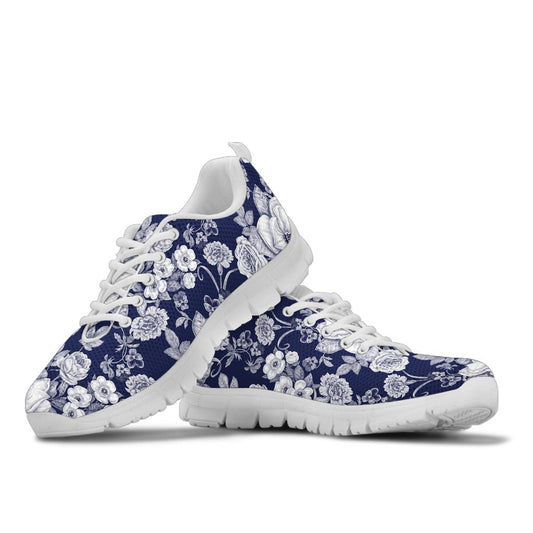Floral Infrared Pattern Sneakers White Bottom Shoes