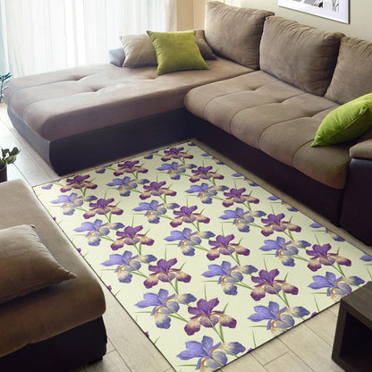 Iris Pattern Print Design IR08 Area Rugs