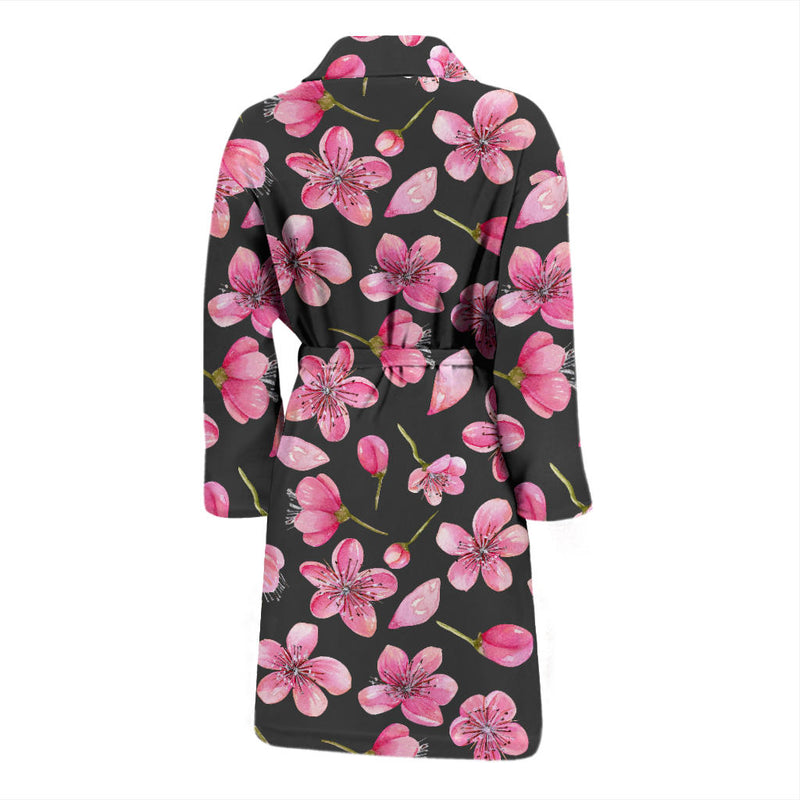 Apple Blossom Pattern Print Design AB03 Men Bathrobe