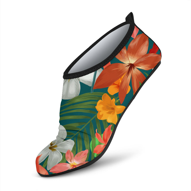 Amaryllis Pattern Print Design AL06 Aqua Water Shoes