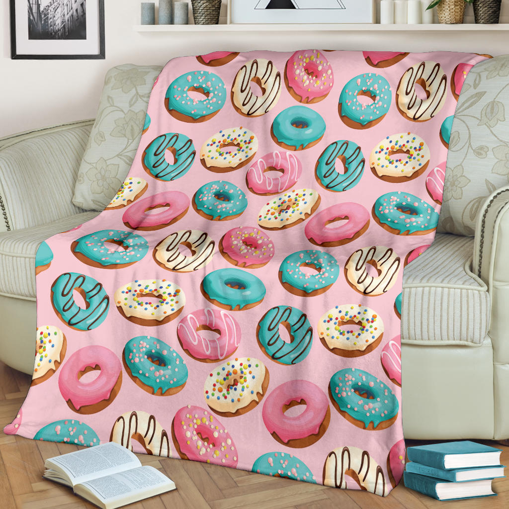 Donut Pattern Print Design DN06 Fleece Blanket