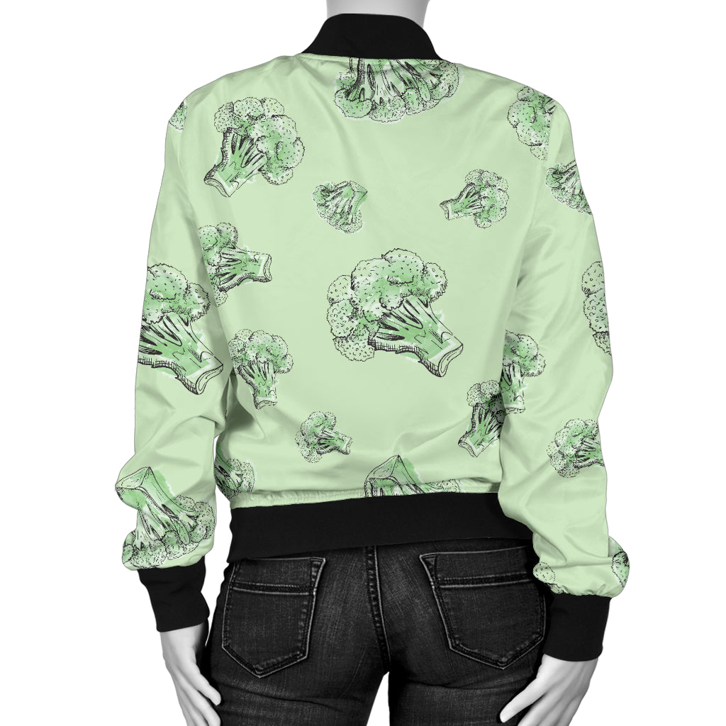 Broccoli Pattern Print Design 05 Women's Bomber Jacket