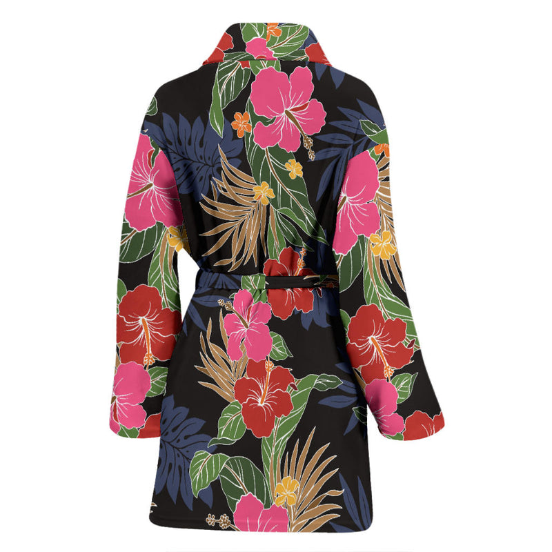 Hawaiian Themed Pattern Print Design H011 Women Bathrobe