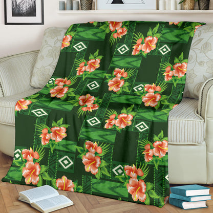 Hibiscus Pattern Print Design HB05 Fleece Blanket
