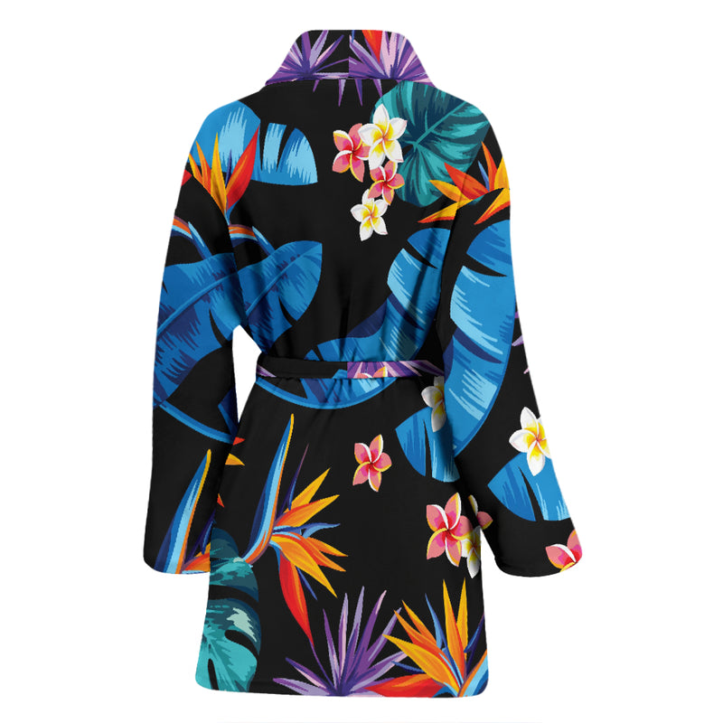 Tropical Flower Pattern Print Design TF018 Women Bathrobe