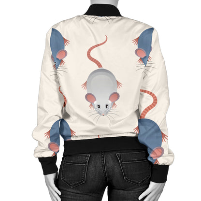Rat Pattern Print Design 03 Women's Bomber Jacket