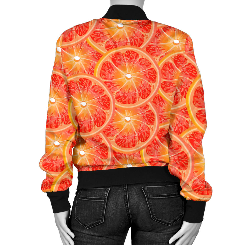 Grapefruit Pattern Print Design GF06 Women Bomber Jacket