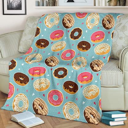 Donut Pattern Print Design DN04 Fleece Blanket