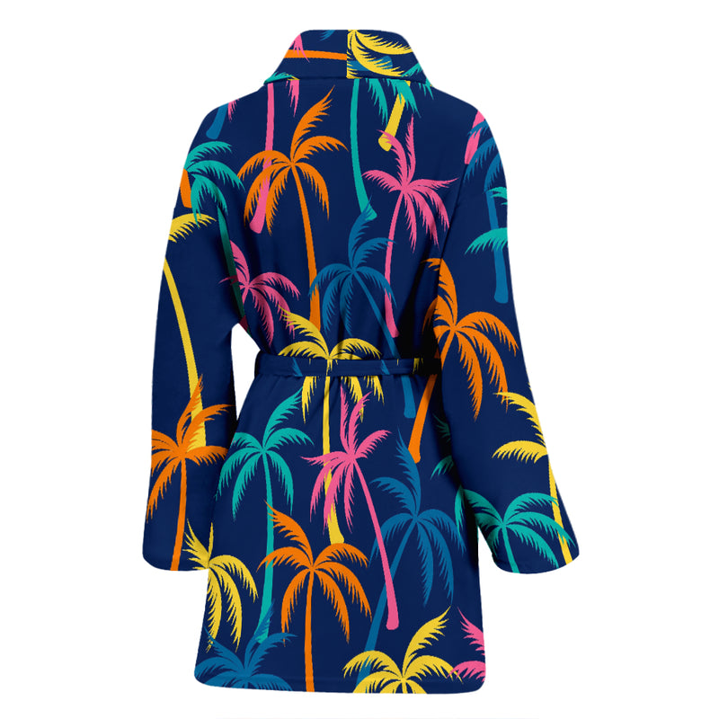 Palm Tree Pattern Print Design PT013 Women Bathrobe