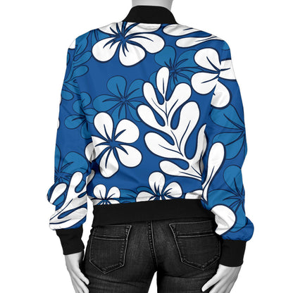 Plumeria Pattern Print Design PM015 Women Bomber Jacket