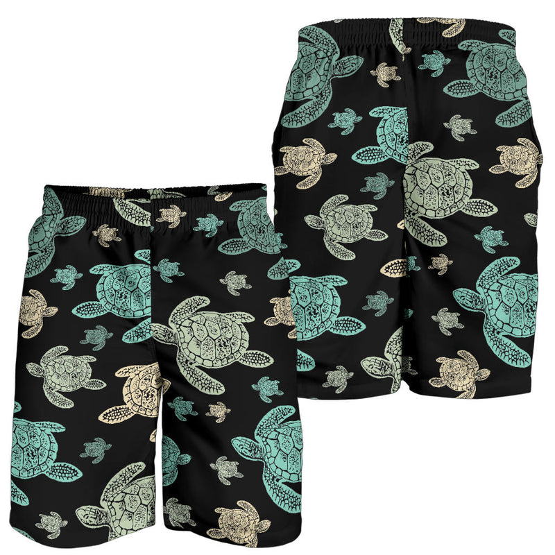 Sea Turtle Stamp Pattern Mens Shorts