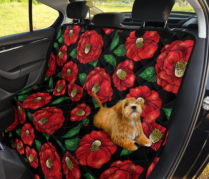 Camellia Pattern Print Design CM07 Rear Dog  Seat Cover