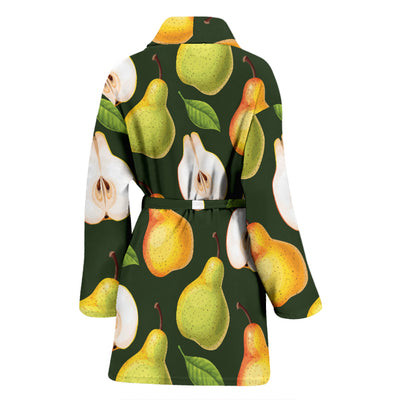 Pear Pattern Print Design PE06 Women Bathrobe