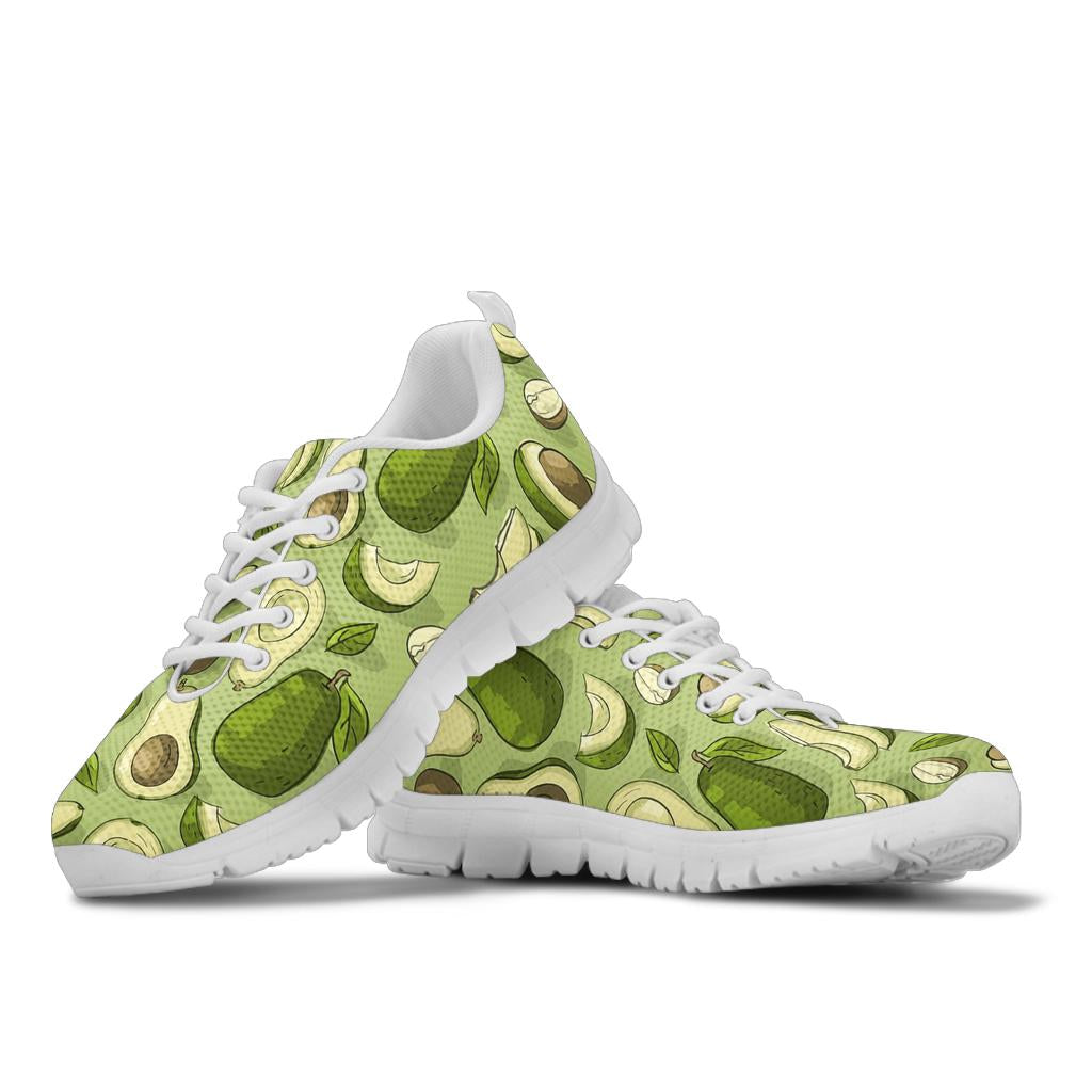 Avocado Pattern Print Design AC03 Sneakers White Bottom Shoes