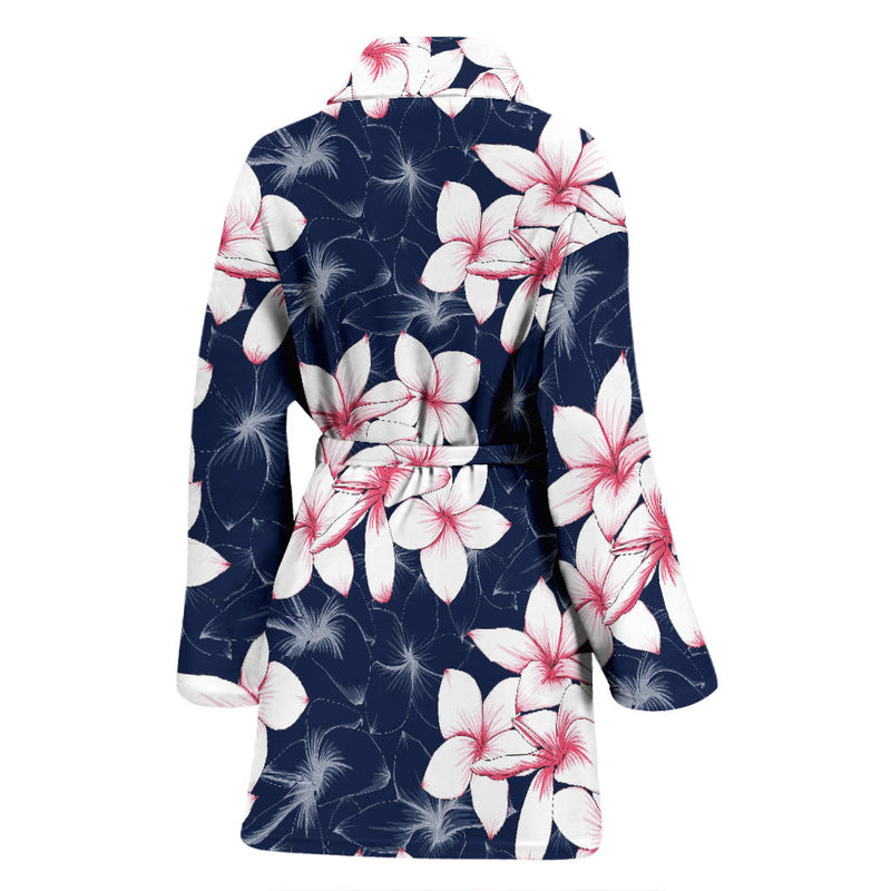 Plumeria Pattern Print Design PM017 Women Bathrobe