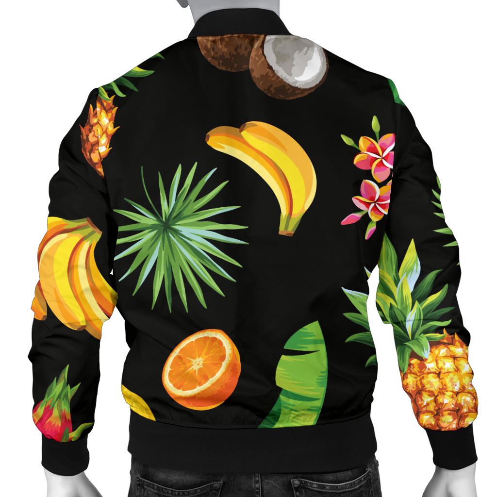 Tropical Fruits Pattern Print Design TF03 Men Bomber Jacket