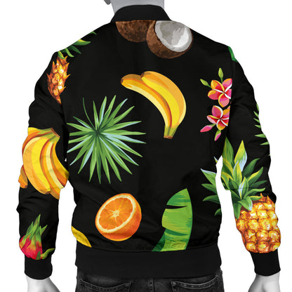 Tropical Fruits Pattern Print Design TF03 Men Bomber Jacket