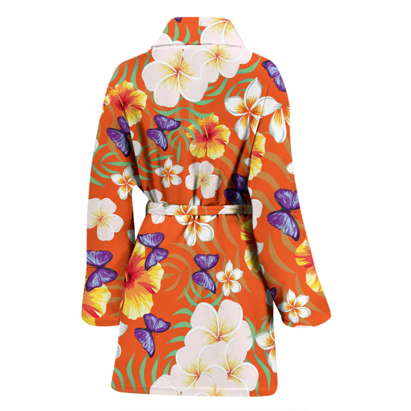 Tropical Flower Pattern Print Design TF027 Women Bathrobe