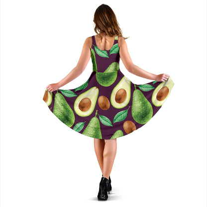Avocado Pattern Print Design AC08 Midi Dress
