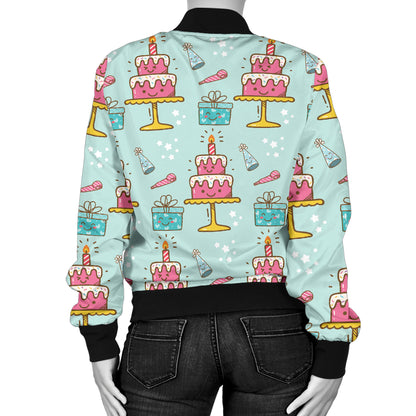 Cake Pattern Print Design 06 Women's Bomber Jacket