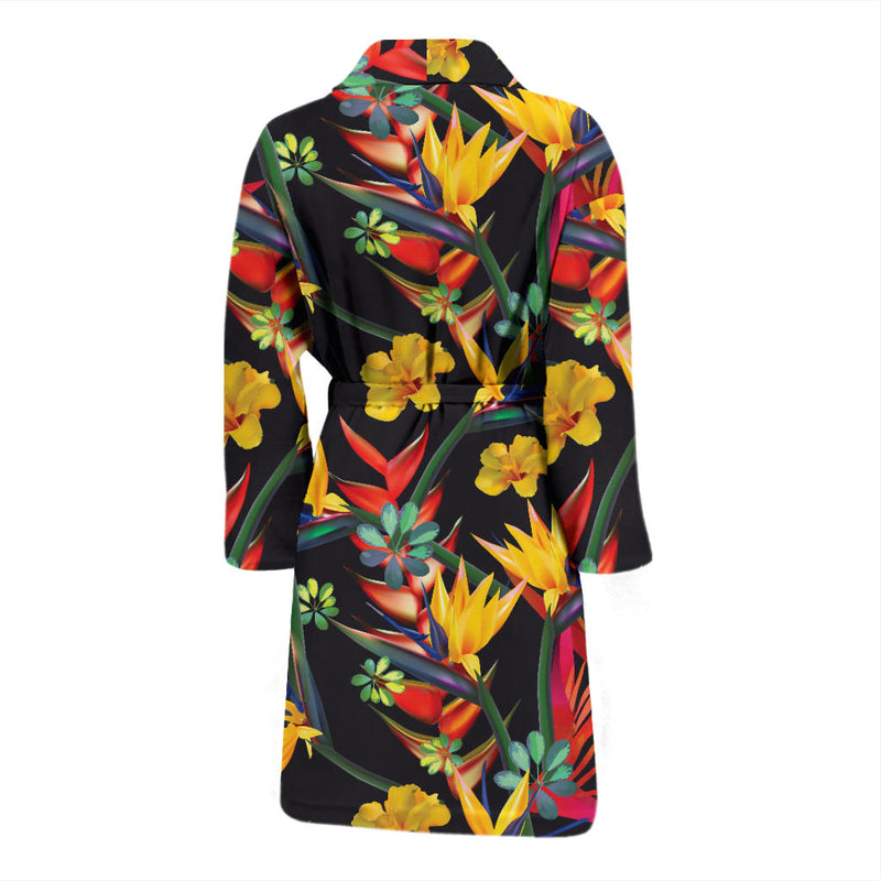 Bird Of Paradise Pattern Print Design BOP016 Men Bathrobe