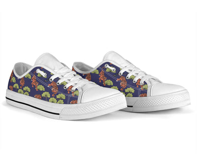 Tiger Pattern Japan Style White Bottom Low Top Shoes