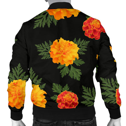 Marigold Pattern Print Design MR05 Men Bomber Jacket