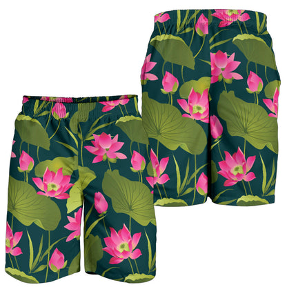 Water Lily Pattern Print Design WL09 Mens Shorts