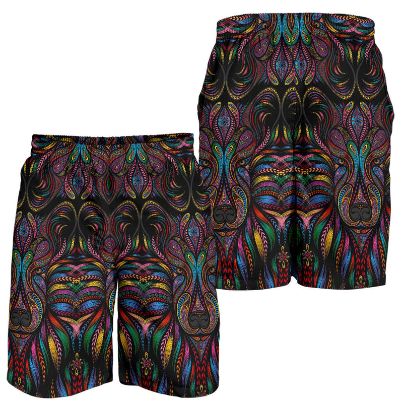 Colorful Art Wolf  Mens Shorts