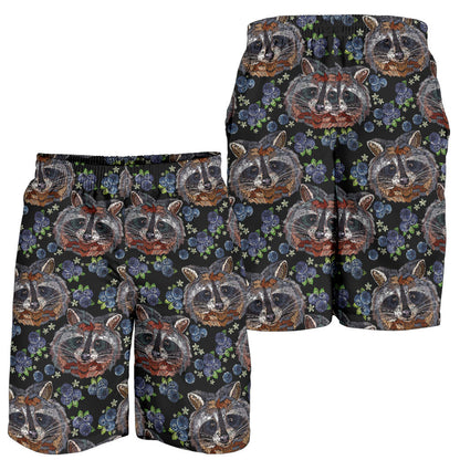 Raccoon Pattern Print Design A03 Mens Shorts