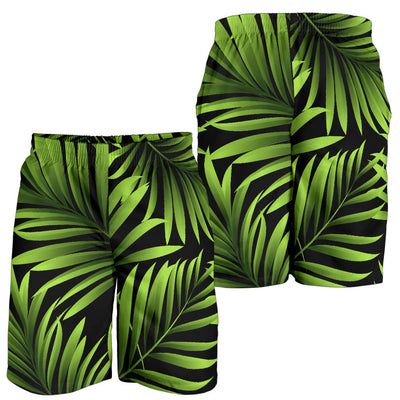 Green Neon Tropical Palm Leaves Mens Shorts