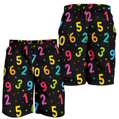 Number Pattern Print Design A04 Mens Shorts
