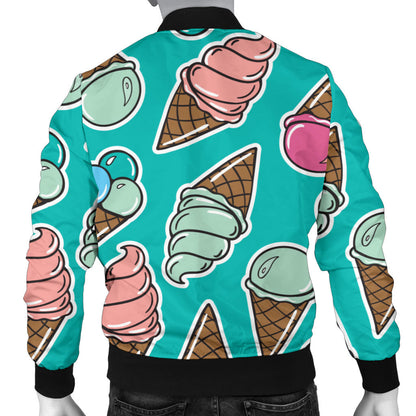 Ice Cream Pattern Print Design IC01 Men Bomber Jacket